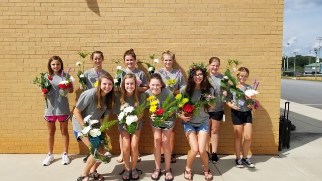 FFA Members Attend Clinic front Christa Anderson, Jade Wester, Madlen Hodges, Lydia Mercado, back Kaitlyn Morrison, Hope Tompkins, Gracie Amason, Gracie Minyard, Chloe Pulliam